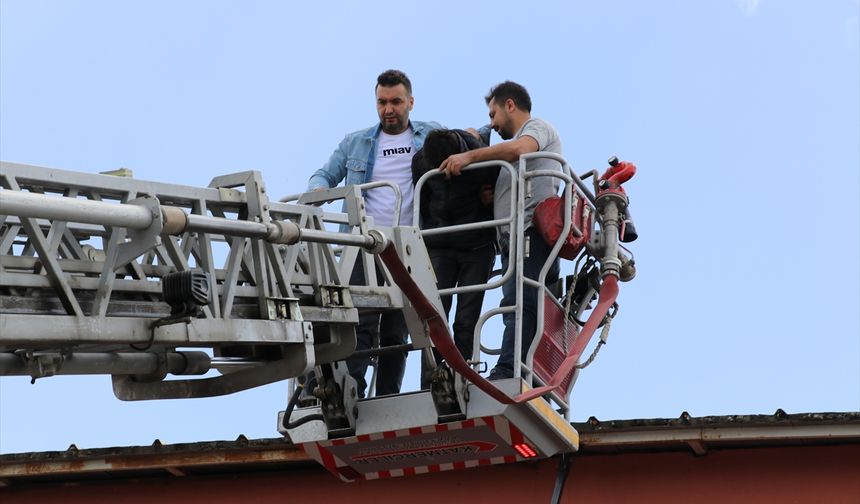 Hırsızlıktan aranıyordu: Kovalamaca sonunda çatıda yakalandı