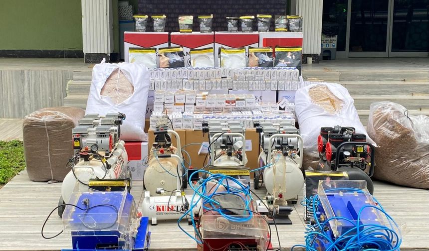Uşak'ta 401 bin 340 makaron ele geçirildi