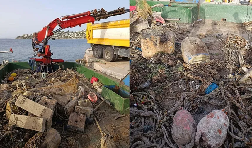 Bodrum'da denizden 45 ton katı atık çıktı