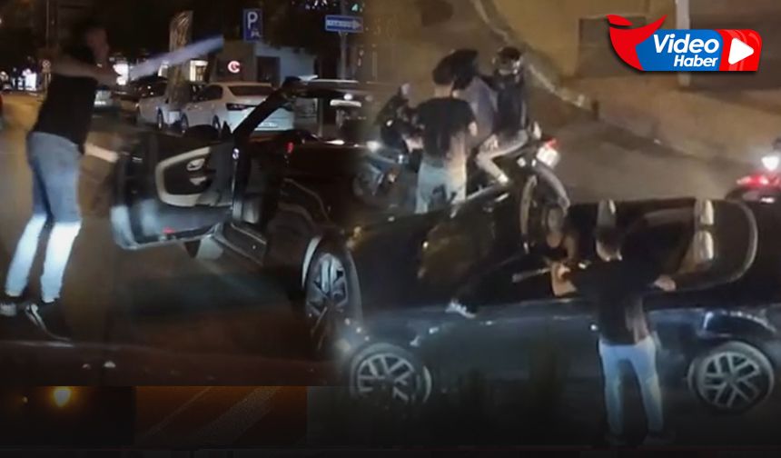 İzmir'de trafik magandası kameralara böyle yansıdı... Döner bıçağı ile saldırdı!