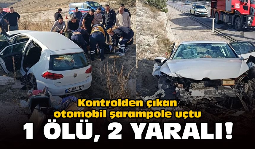 Kontrolden çıkan otomobil şarampole uçtu: 1 ölü, 2 yaralı!