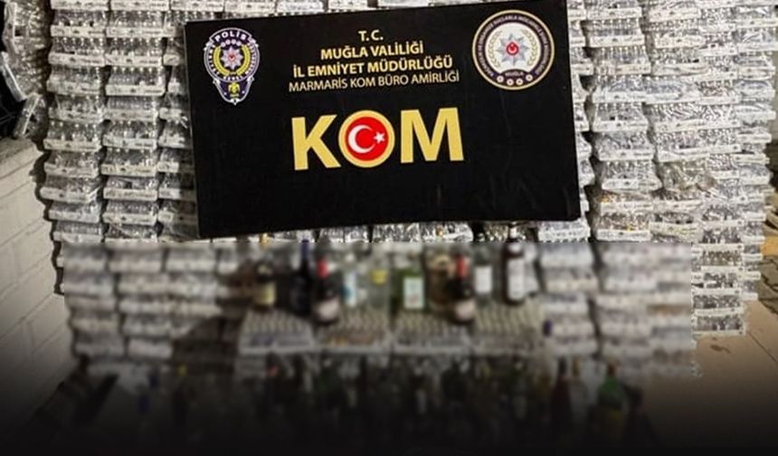 Muğla'da 104 bin şişe kaçak içki ele geçirildi