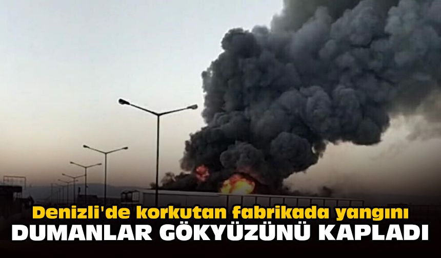 Denizli'de korkutan fabrika yangını: Dumanlar gökyüzünü kapladı