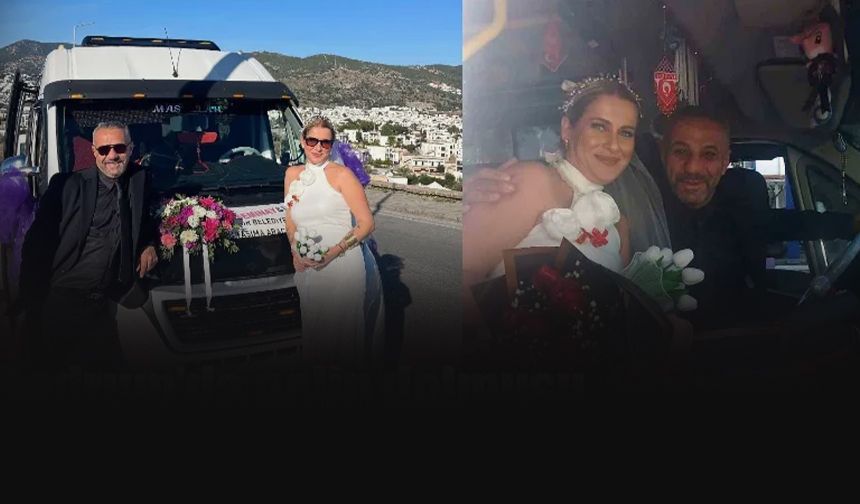 Yeni evlenen çiftin gelin arabası tercihi herkesi şoke etti!