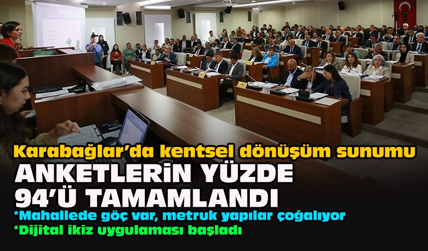Karabağlar’da kentsel dönüşüm sunumu... Anketlerin yüzde 94’ü tamamlandı