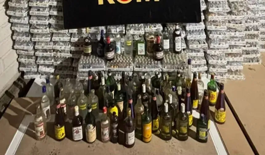 Otel deposuna KOM baskını: 104 bin şişe kaçak içki ele geçirildi
