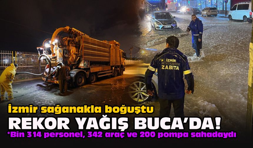 İzmir sağanakla boğuştu… Rekor yağış Buca’da!