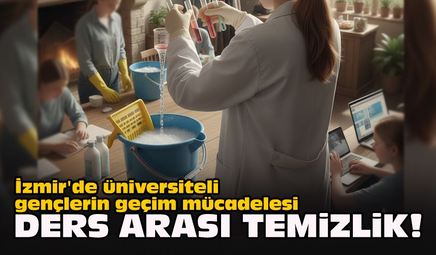 İzmir'de üniversiteli gençlerin geçim mücadelesi: Ders arası temizlik!