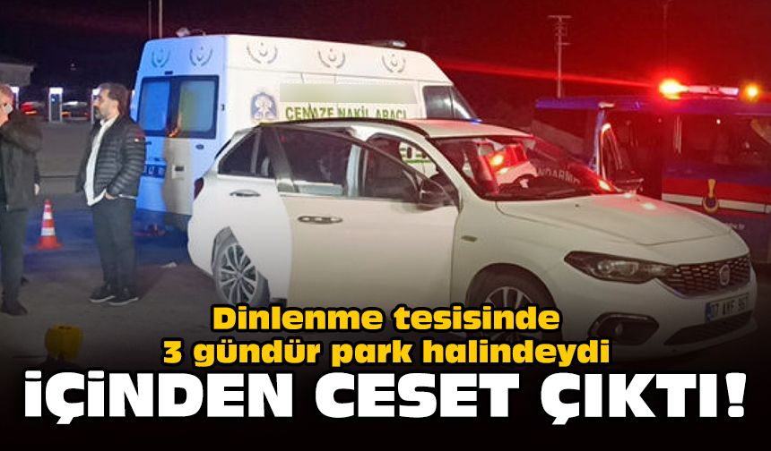 Dinlenme tesisinde 3 gündür park halindeydi: İçinden ceset çıktı!