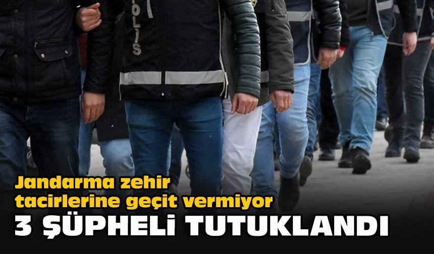 Jandarma zehir tacirlerine geçit vermiyor... 3 şüpheli tutuklandı