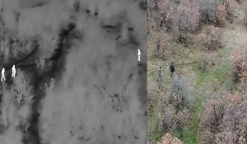 Termal drona takıldılar: Kaçak avcılar yakayı ele verdi!