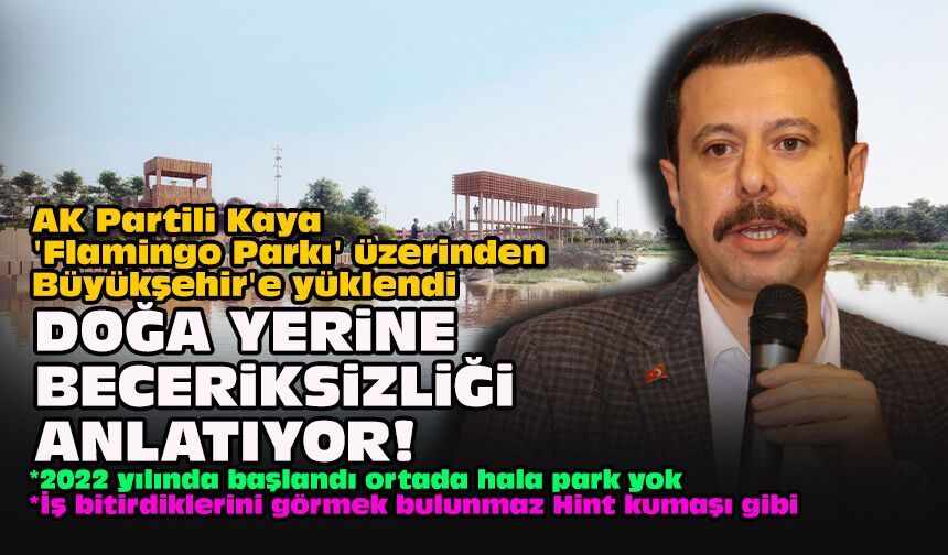 AK Partili Kaya 'Flamingo Parkı' üzerinden Büyükşehir'e yüklendi... "Doğa yerine beceriksizliği anlatıyor!"