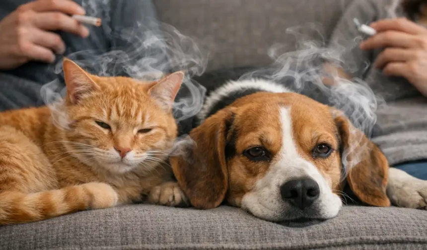 Evlerde içilen sigaranın evcil hayvanlara zararı belli oldu