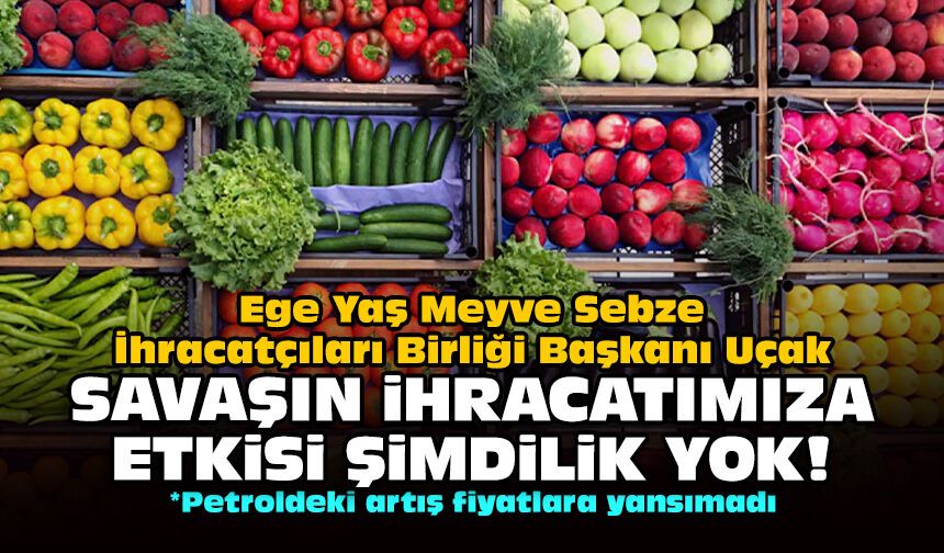 Ege Yaş Meyve Sebze İhracatçıları Birliği Başkanı Uçak: Savaşın ihracatımıza etkisi şimdilik yok!