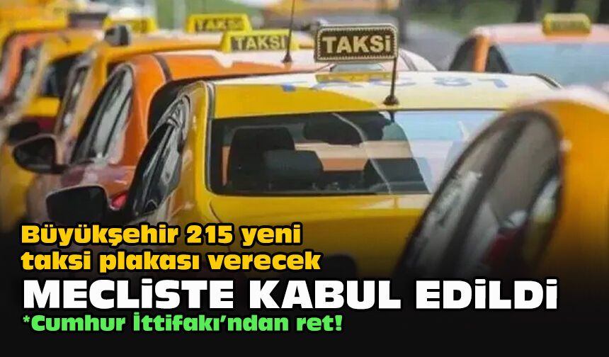 Büyükşehir 215 yeni taksi plakası verecek... Mecliste kabul edildi