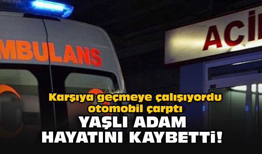 Karşıya geçmeye çalışıyordu, otomobil çarptı: Yaşlı adam hayatını kaybetti!