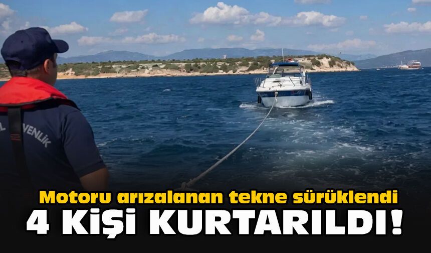 Motoru arızalanan tekne sürüklendi... 4 kişi kurtarıldı!
