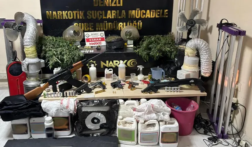 Denizli'de evini uyuşturucu serasına çeviren zanlı tutuklandı