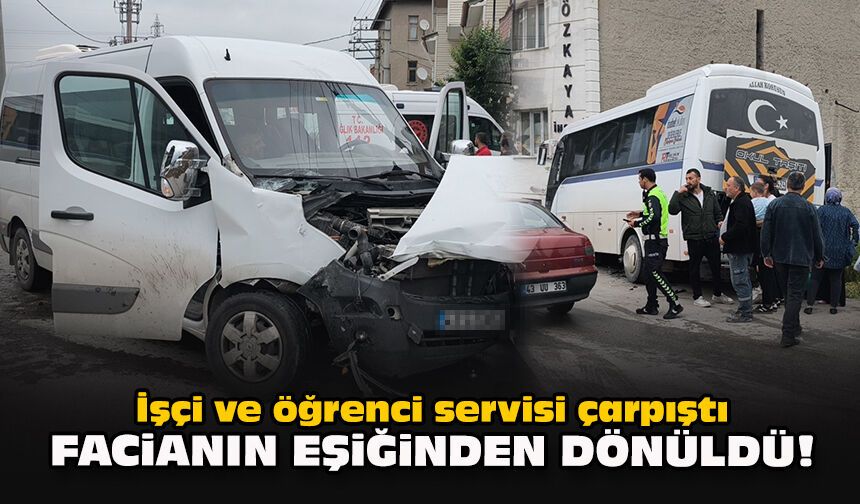 İşçi ve öğrenci servisi çarpıştı: Facianın eşiğinden dönüldü!