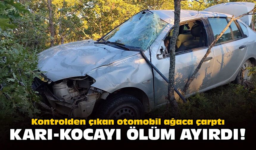 Kontrolden çıkan otomobil ağaca çarptı: Karı-kocayı ölüm ayırdı!