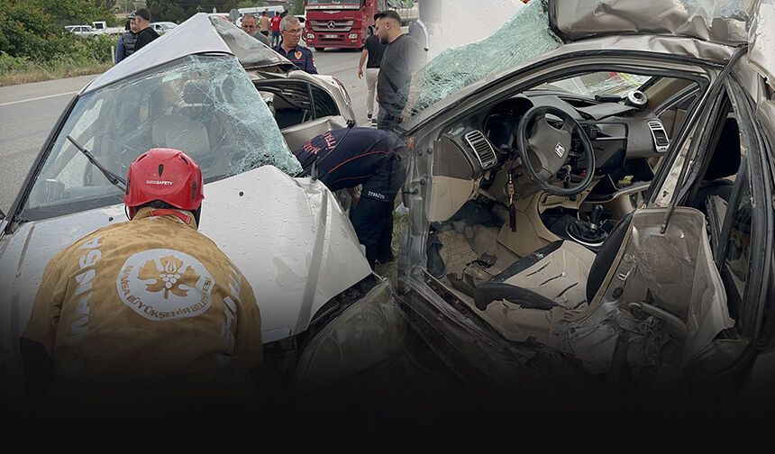 İzmir-Ankara kara yolunda feci kaza: Otomobil TIR’ın altında metrelerce sürüklendi