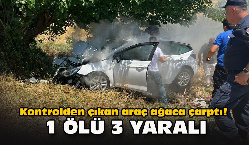 Kontrolden çıkan araç ağaca çarptı! 1 ölü 3 yaralı