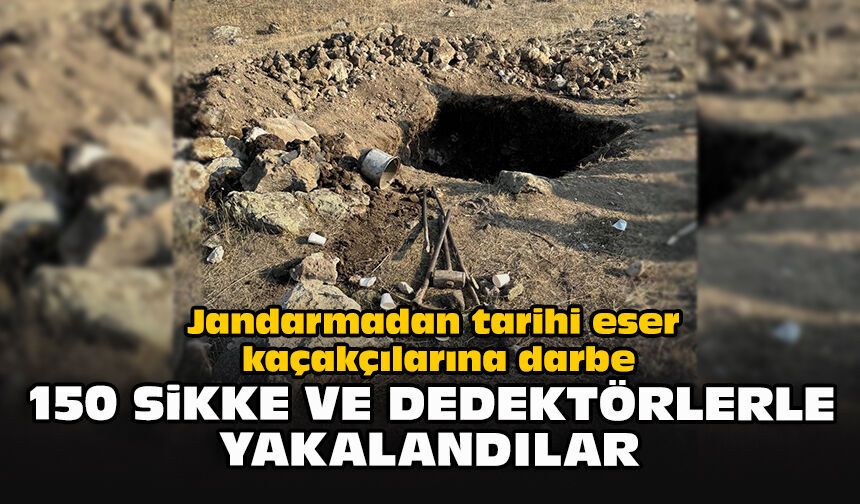Jandarmadan tarihi eser kaçakçılarına darbe: 150 sikke ve dedektörlerle yakalandılar