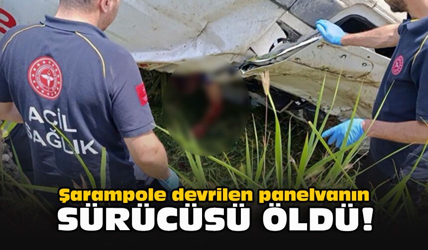 Şarampole devrilen panelvanın sürücüsü öldü