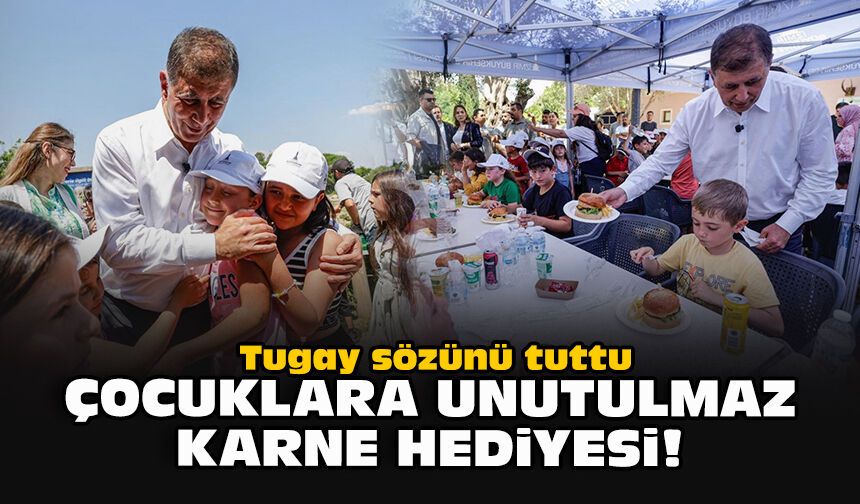 Tugay sözünü tuttu... Çocuklara unutulmaz karne hediyesi!