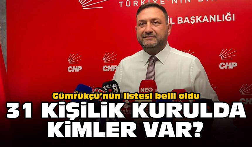 Gümrükçü’nün listesi belli oldu: 31 kişilik kurulda kimler var?