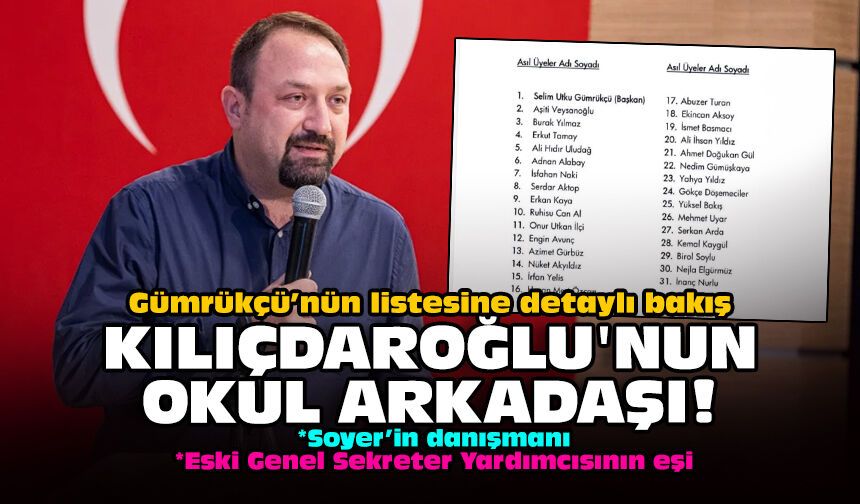 Gümrükçü’nün listesine detaylı bakış: Kılıçdaroğlu'nun okul arkadaşı listede!