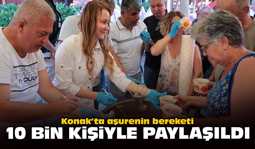 Konak’ta aşurenin bereketi 10 bin kişiyle paylaşıldı