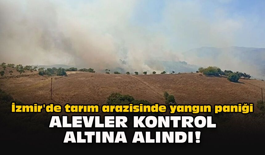 İzmir'de tarım arazisinde yangın paniği... Alevler kontrol altına alındı!