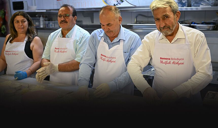 Bornovalı muhtarlar şef önlüğünü giydi: Makarna atölyesinde buluştular