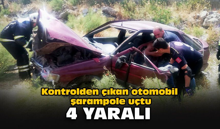 Kontrolden çıkan otomobil şarampole uçtu: 4 yaralı