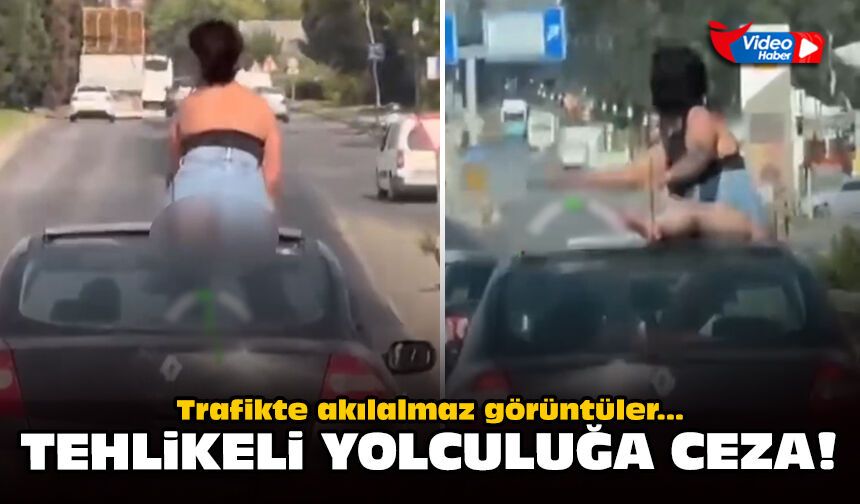 Trafikte akılalmaz görüntüler: Tehlikeli yolculuğa ceza!