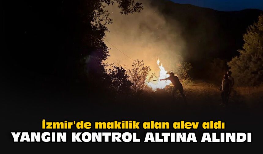 İzmir'de makilik alan alev aldı... Yangın kontrol altına alındı