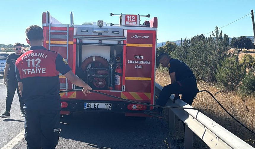 Kütahya'da otomobil takla attı