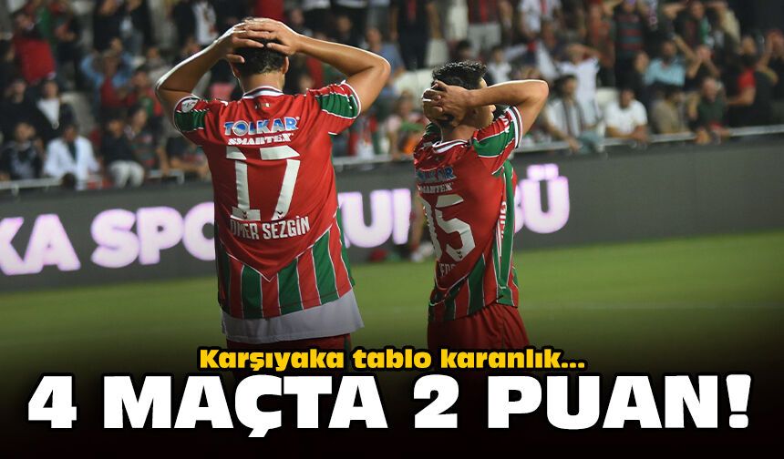 Karşıyaka tablo karanlık: 4 maçta 2 puan!