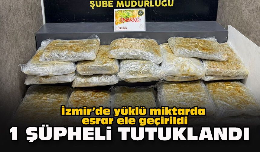 İzmir’de yüklü miktarda esrar ele geçirildi: 1 şüpheli tutuklandı