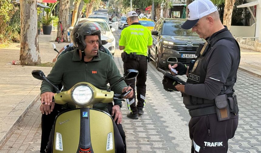 Bodrum'da motosiklet sürücülerine denetim