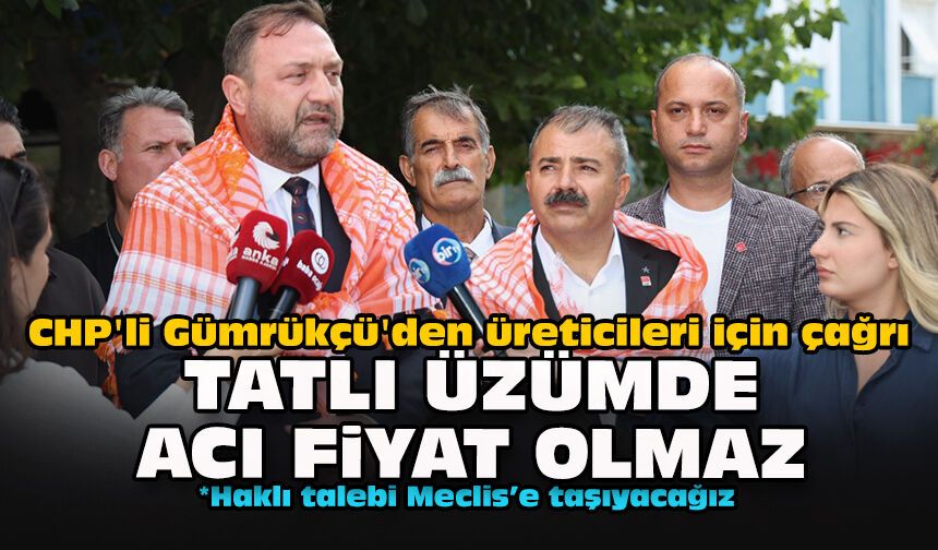 CHP'li Gümrükçü'den üreticileri için çağrı: “Tatlı üzümde acı fiyat olmaz”