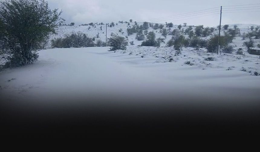 Manisa'nın yüksek kesimlerine mevsimin ilk karı düştü!