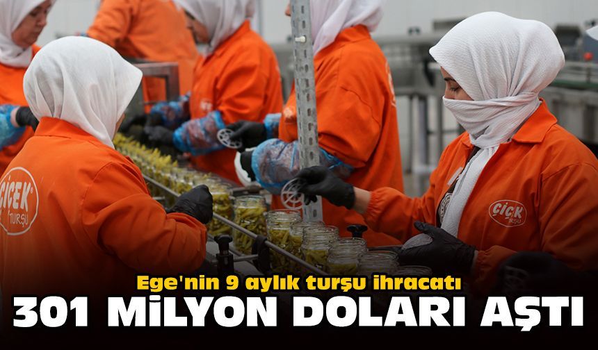 Ege'nin 9 aylık turşu ihracatı 301 milyon doları aştı!