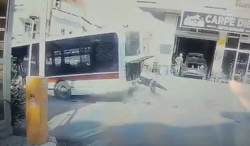 Hareket eden otobüsü durdurmaya çalıştı... Kadın şoför yaralandı