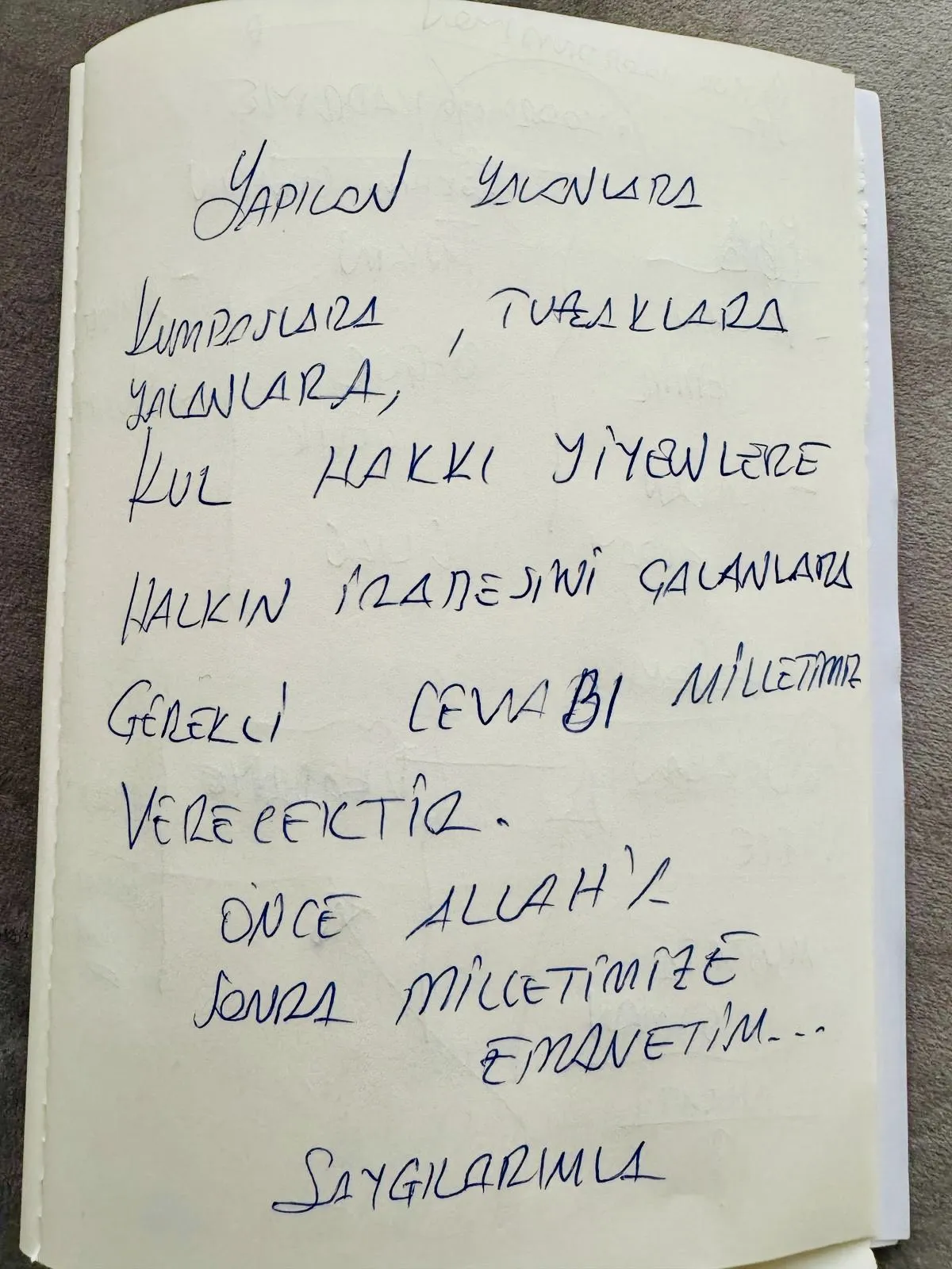 Imamoglu Mesaj El Yazisi