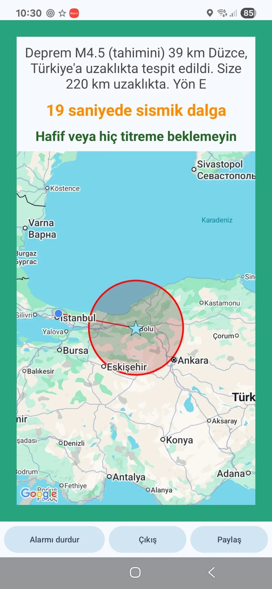 Deprem Uygulamasi Yine Korkuttu Yanlis Alarm 1
