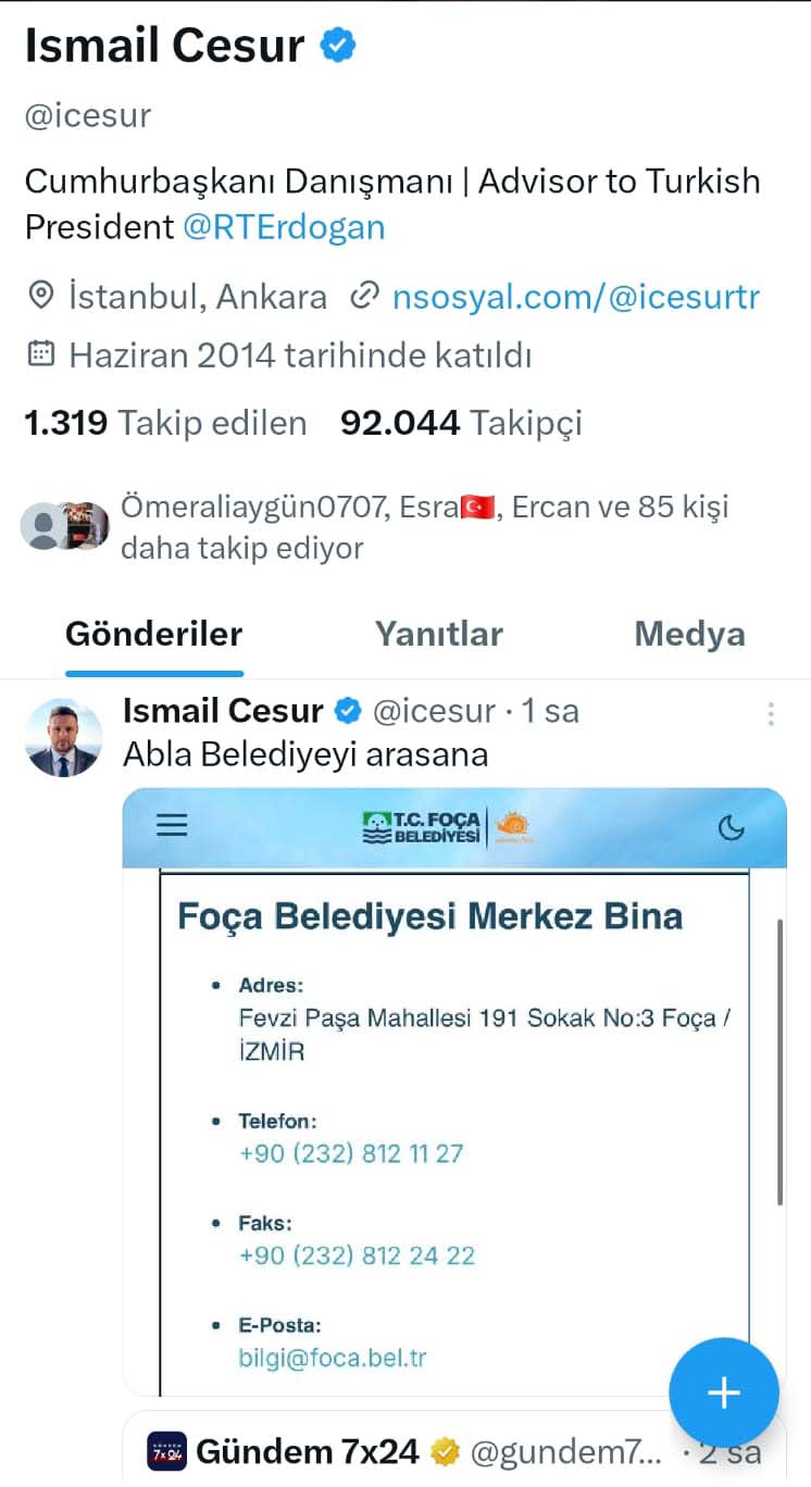 Cumhurbaskani Danismanindan Ficinin Yardim Cigligina Yanit Abla Belediyeyi Arasana 2