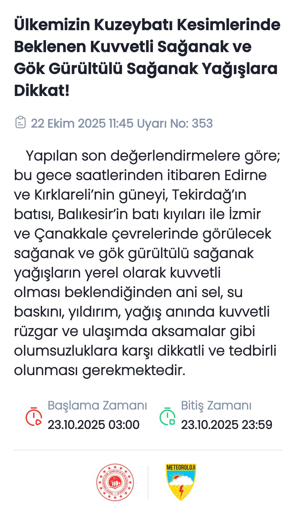 Meteoroloji Saat Vererek Uyardi Saganak Geliyor 2