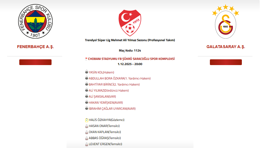 Fenerbahce Galatasaray Macinin Var Hakemi Belli Oldu 2